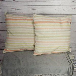 Garden Party Pastel‎ Striped Throw Pillows